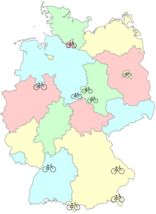 E-Bike verleih in Deutschland Standpunkte